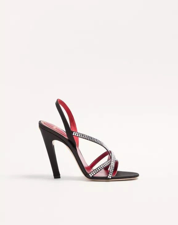 Valentino Dans Le Foyer Satin Sandal With Crystals 105Mm - Image 1